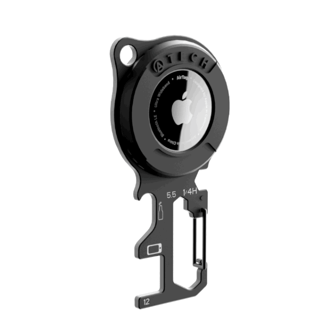 ATECH AirTag Multitool 7-in-1 Keychain Bottle Opener Hex Wrench Phone Stand Carabiner Bicycle Tools
