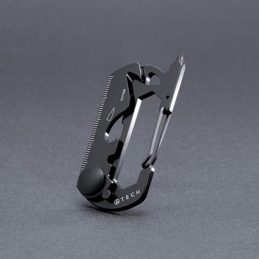ATECH Multitool 10-in-1 Carabiner Box Cutter Screw Driver Ruler Bottle Opener Hex Wrench Keychain Flathead Bicycle Tools