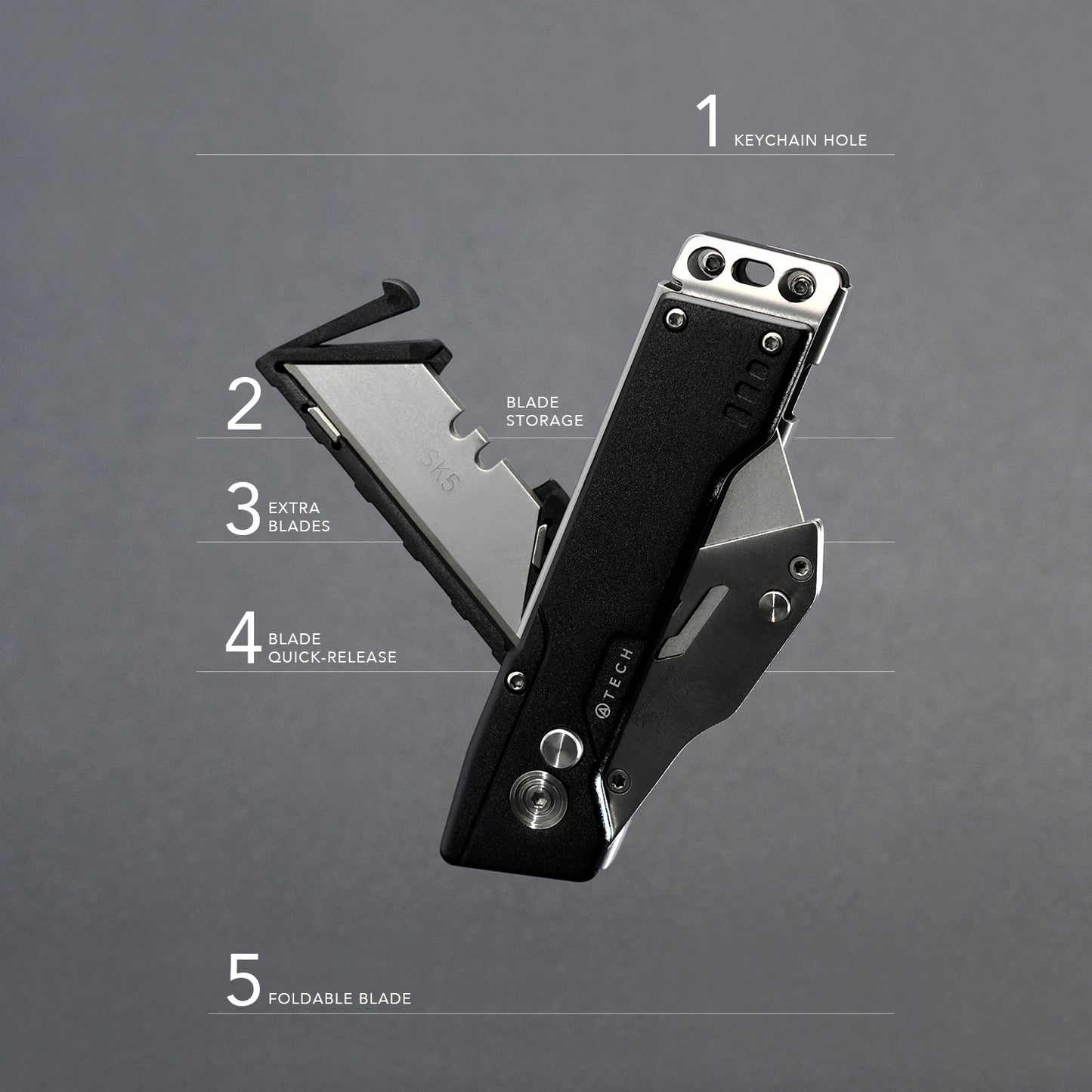ATECH EDC Utility Knife with Blade Storage