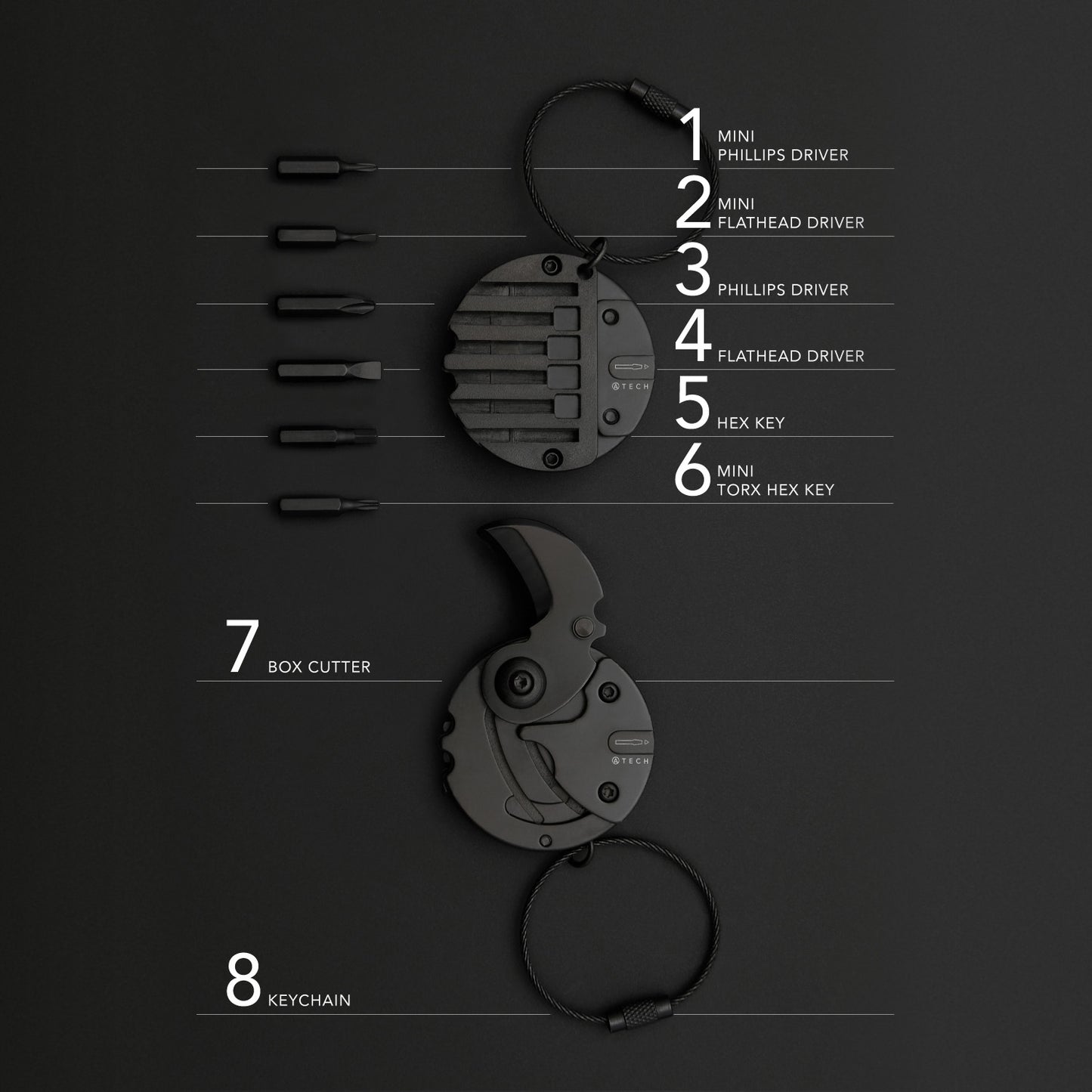 Multitool 8-in-1 Keychain - ATECH