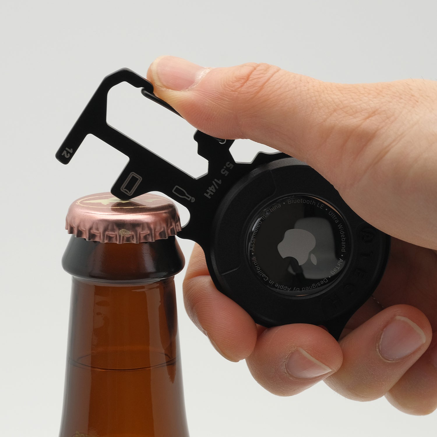 ATECH AirTag Multitool 7-in-1 Keychain Bottle Opener Hex Wrench Phone Stand Carabiner Bicycle Tools