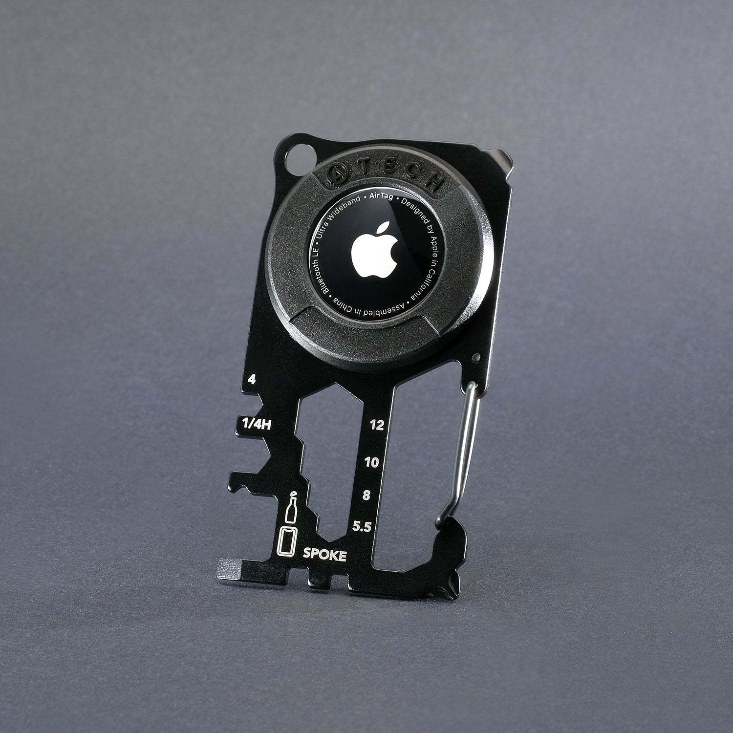 ATECH AirTag Multitool 10-in-1 Keychain Carabiner Phone Holder Bottle Opener Phillips Screwdriver Flathead Driver Hex Wrench Spoke Bicycle Tools