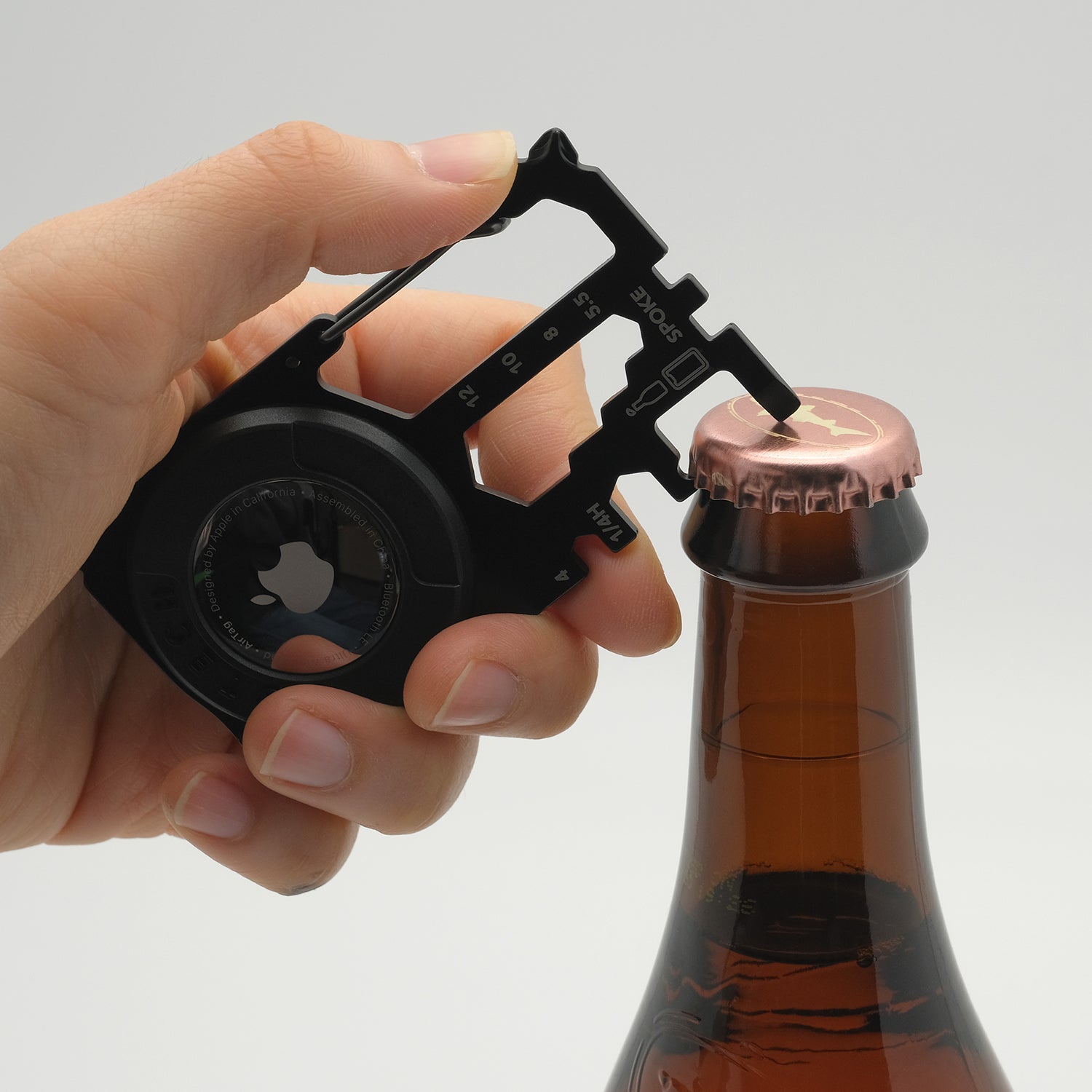 ATECH AirTag Multitool 10-in-1 Keychain Carabiner Phone Holder Bottle Opener Phillips Screwdriver Flathead Driver Hex Wrench Spoke Bicycle Tools