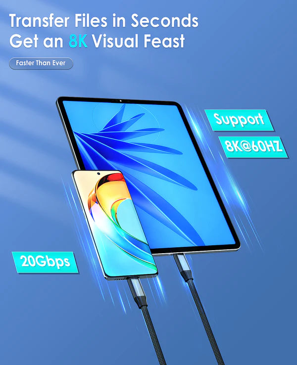 High Speed Gigabit & 8K UHD Data Cable with Magnetic Cord