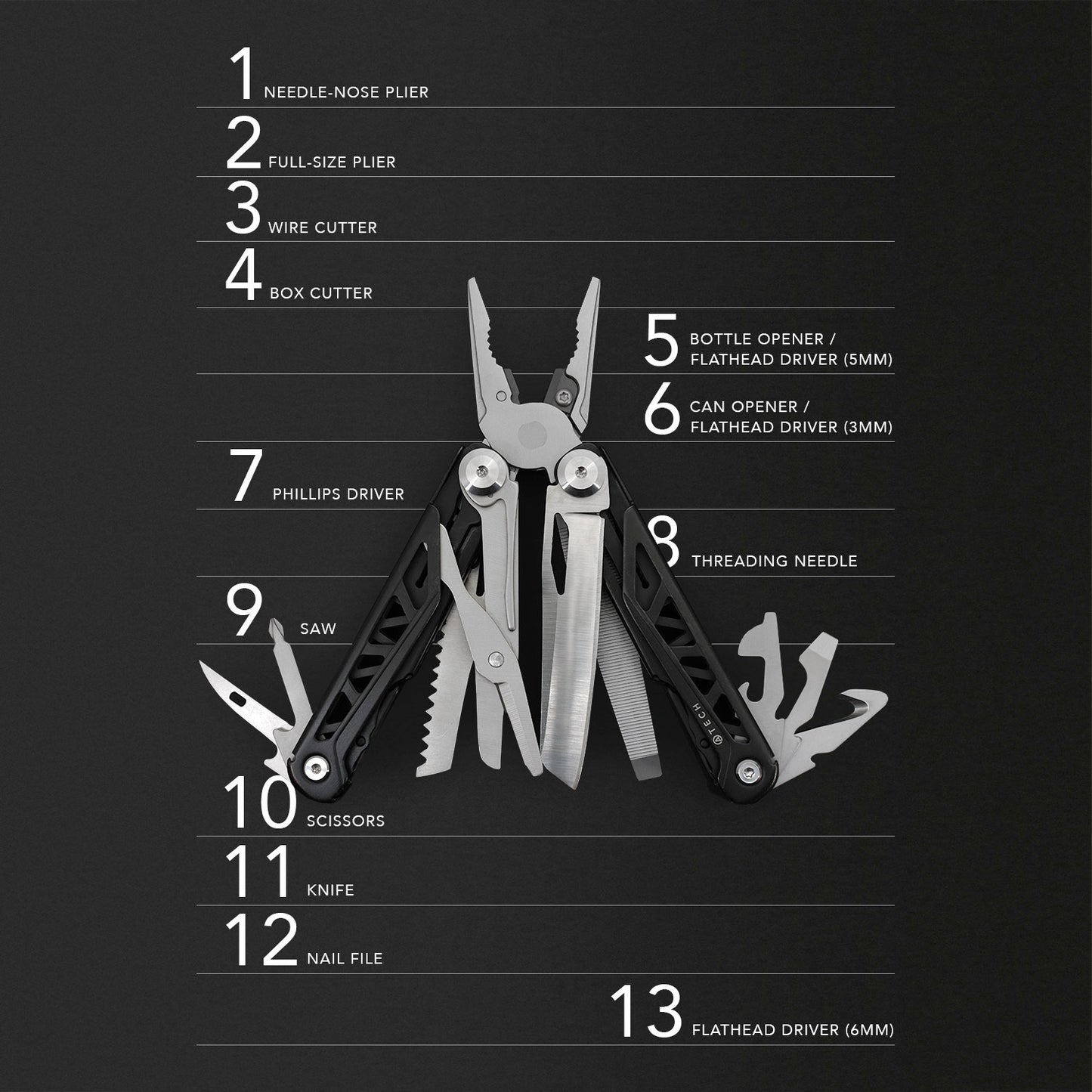 ATECH Multitool 13-in-1 Heavy Duty
