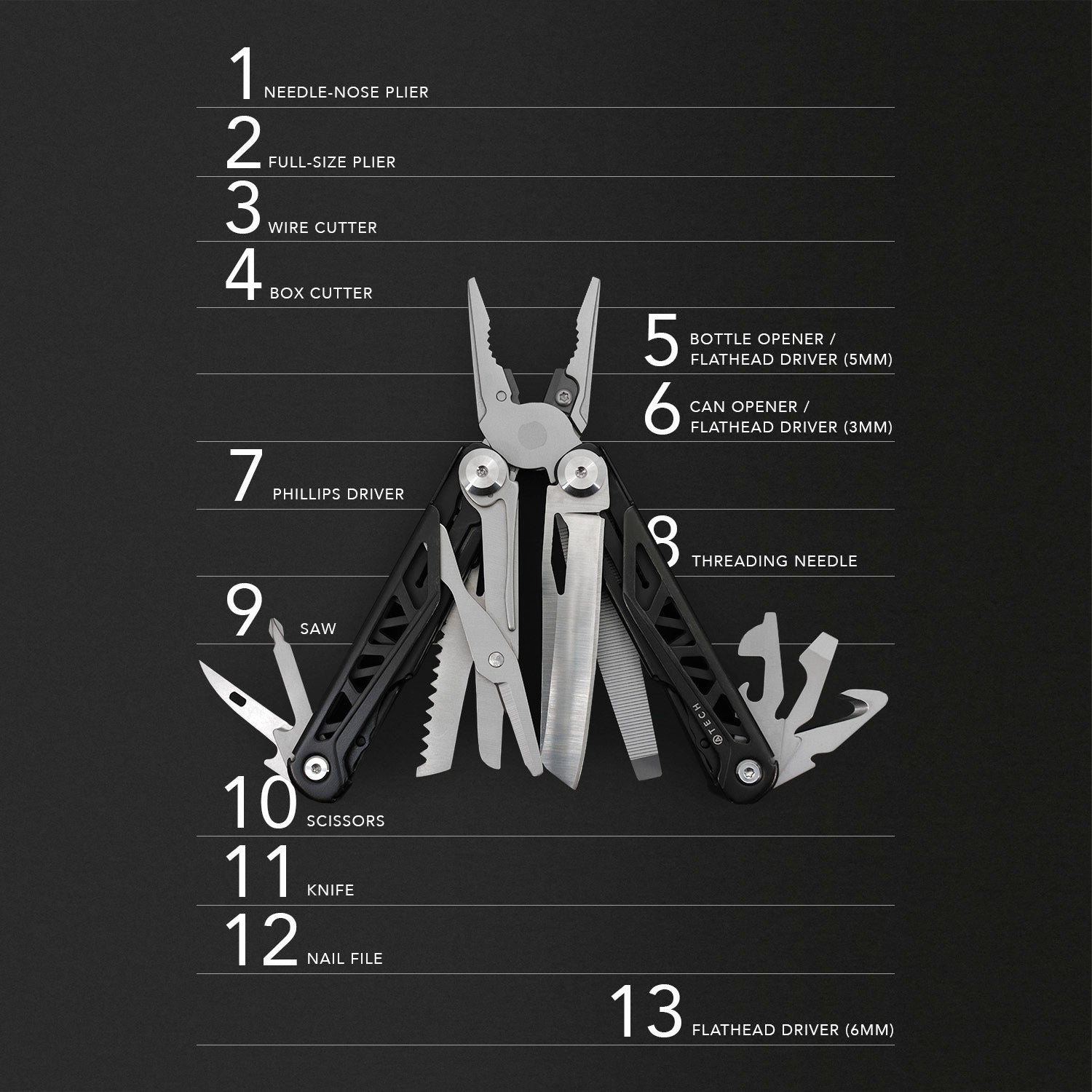 ATECH Multitool 13-in-1 Heavy Duty
