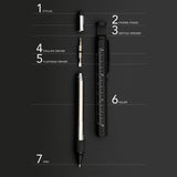 Multitool Pen 7-in-1 Phone Stand - Black - ATECH